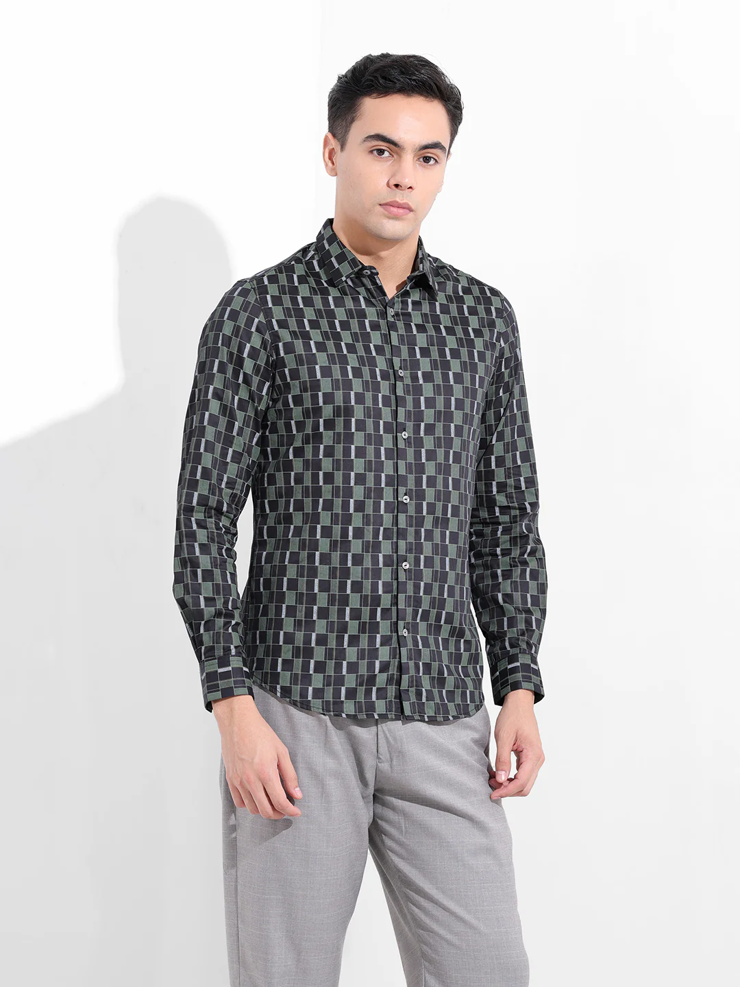 Men's Black Slim Fit Printed Party Wear Shirt - Image 4