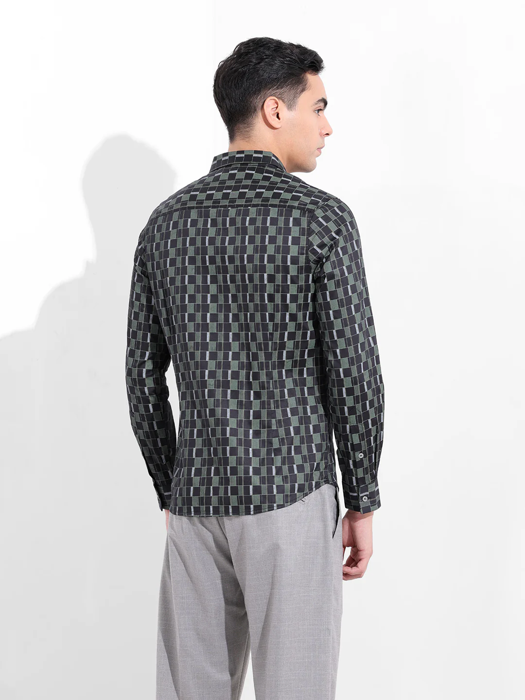 Men's Black Slim Fit Printed Party Wear Shirt - Image 5