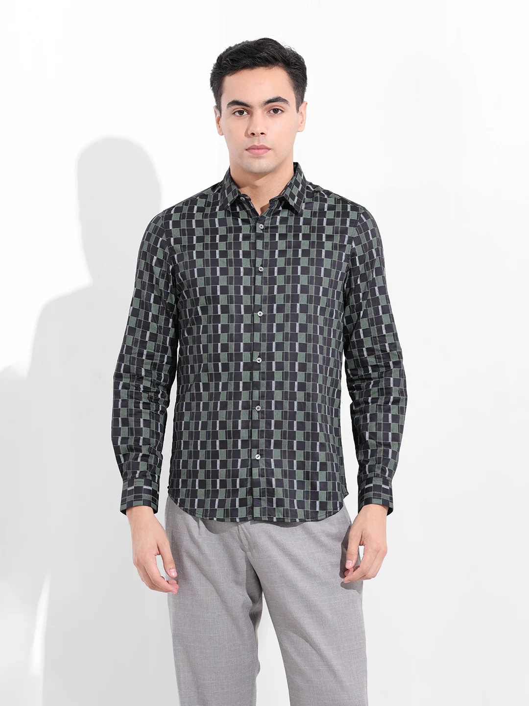 Men's Black Slim Fit Printed Party Wear Shirt - Image 7