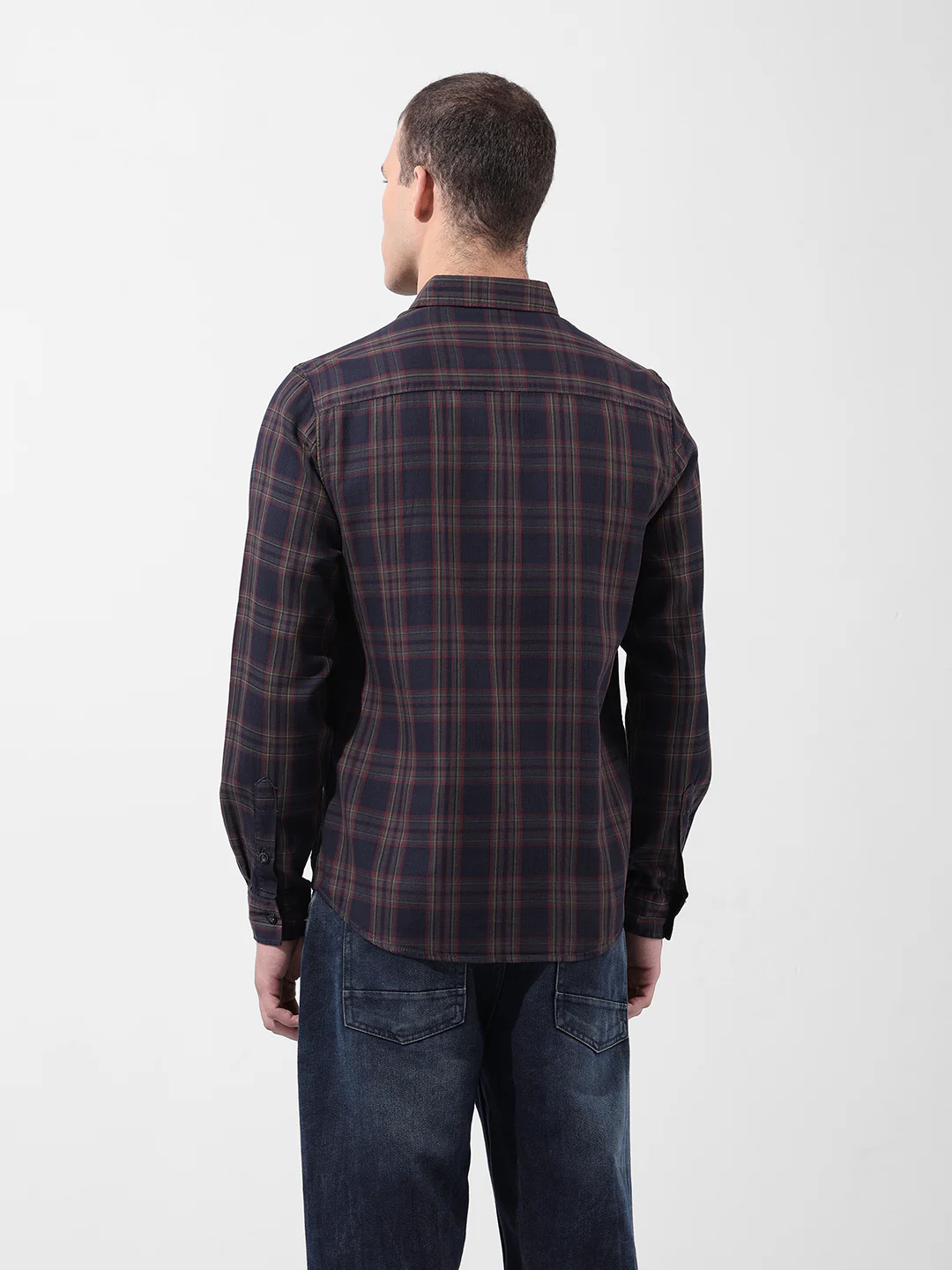 Men's Black Slim Fit Checked Casual Shirt - Image 4