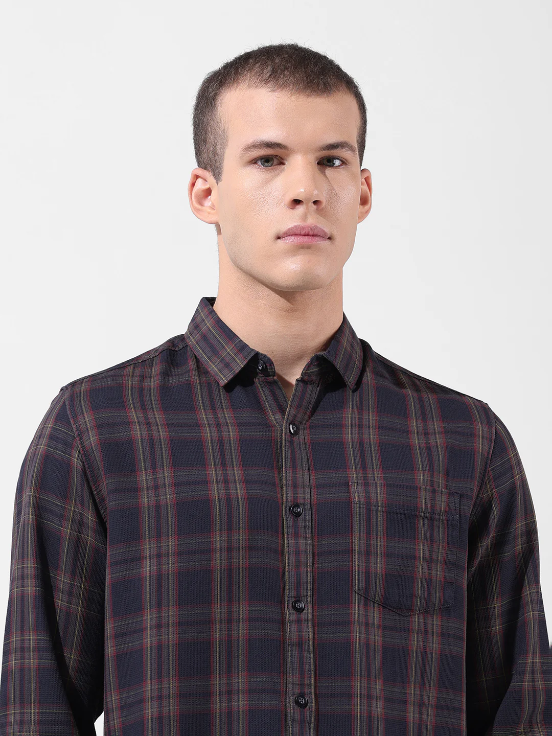 Men's Black Slim Fit Checked Casual Shirt - Image 5