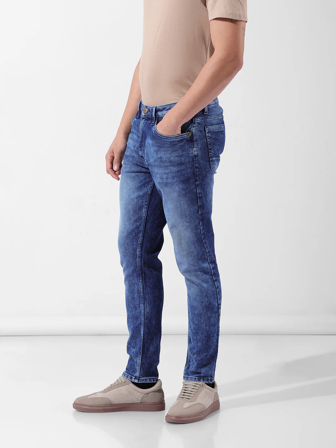 Men's Blue Slim Fit Casual Jeans - Image 2