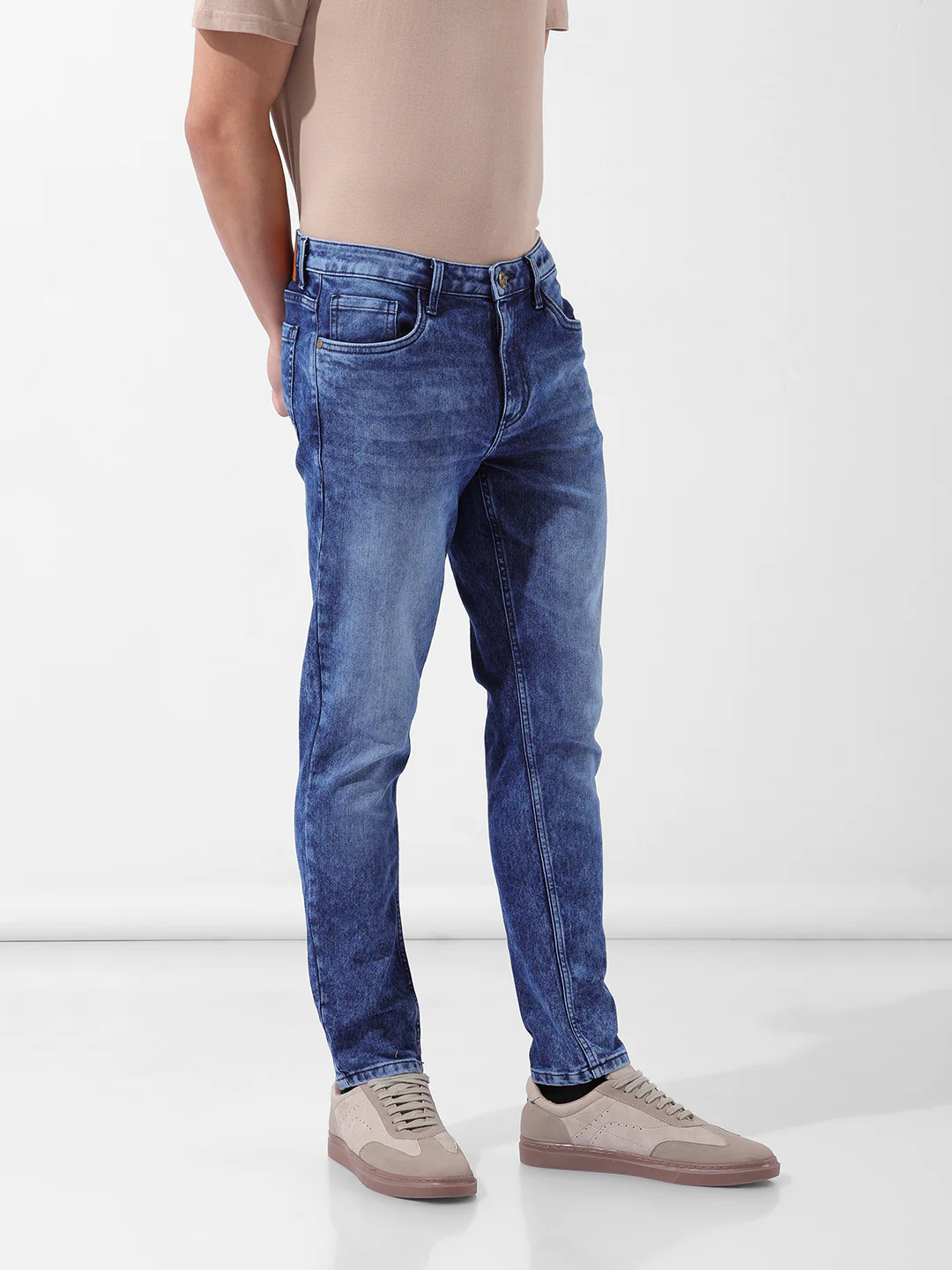 Men's Blue Slim Fit Casual Jeans - Image 3