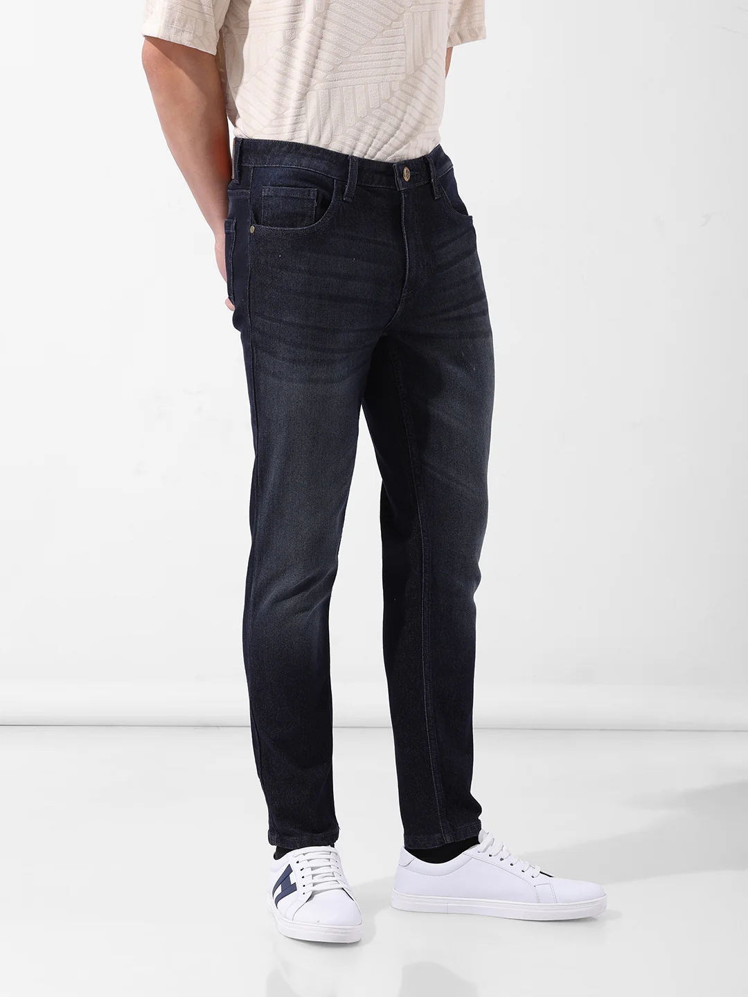 Men's Blue Slim Fit Casual Jeans - Image 2