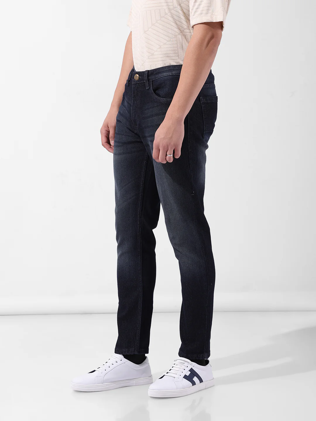Men's Blue Slim Fit Casual Jeans - Image 3