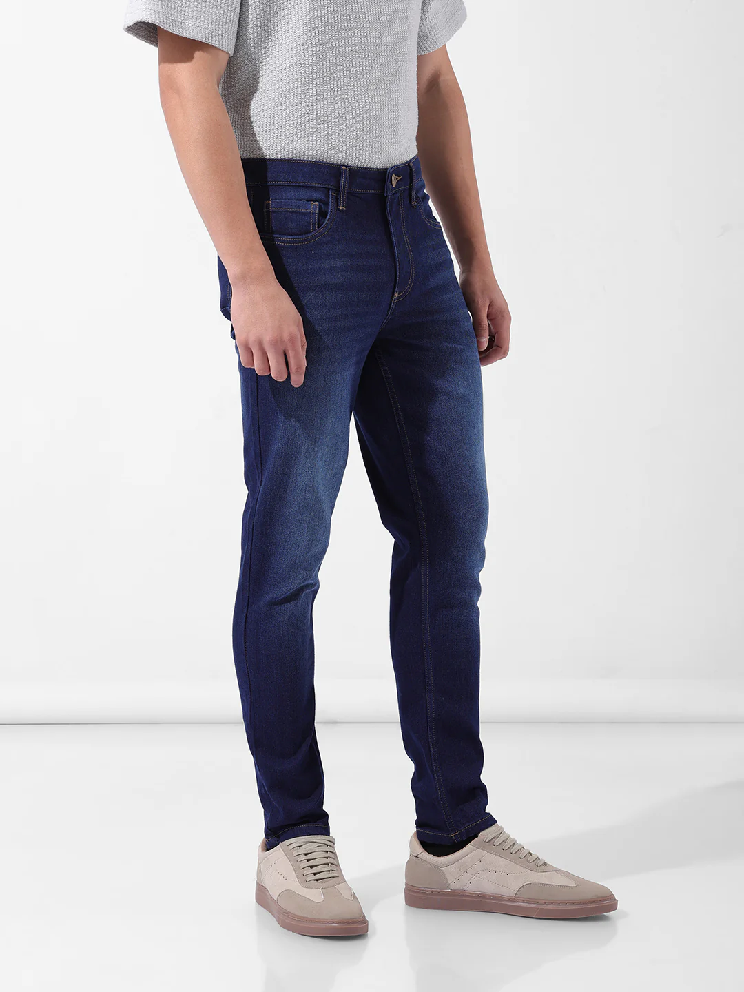 Men's Blue Slim Fit Casual Jeans - Image 2