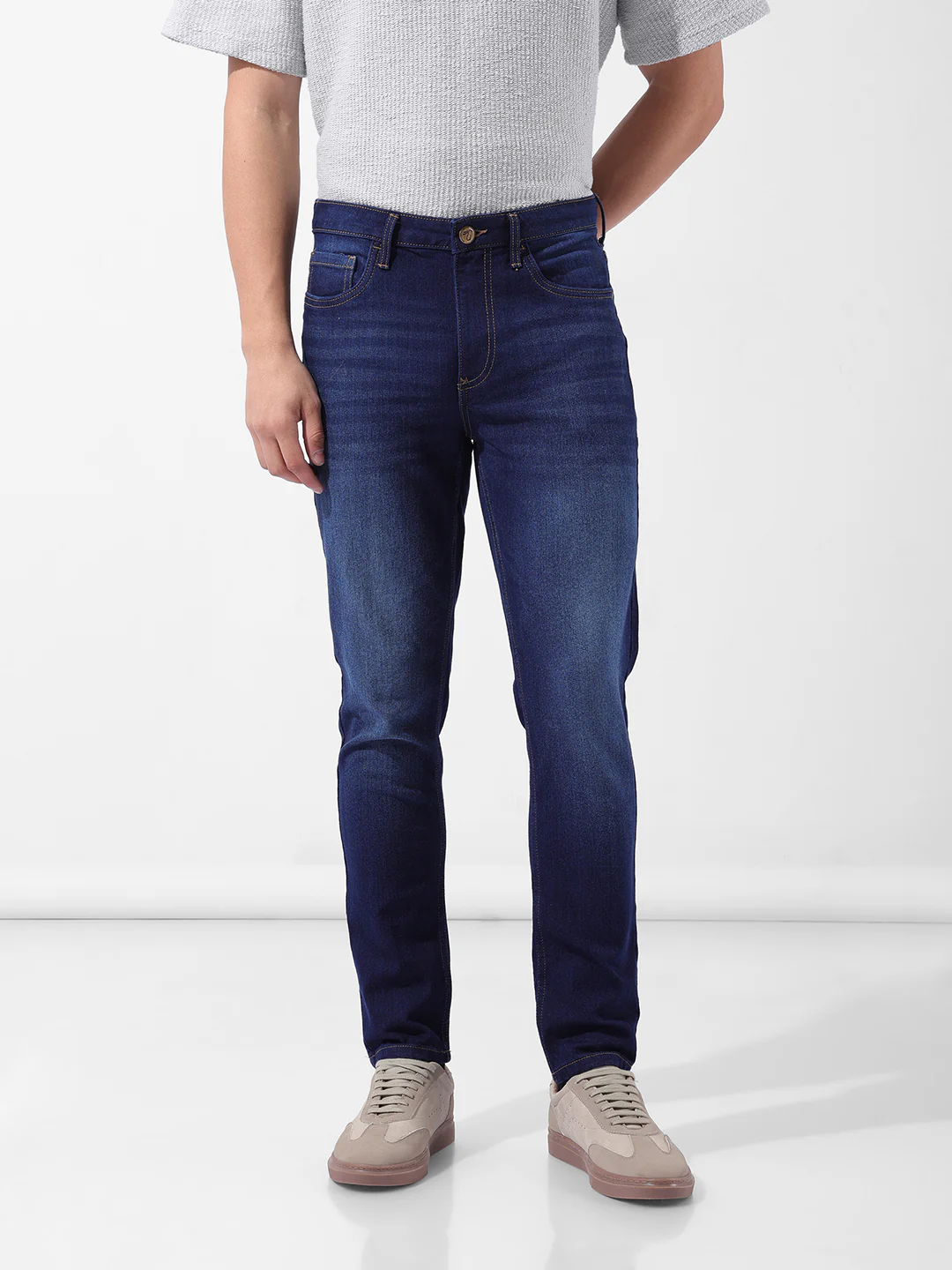 Men's Blue Slim Fit Casual Jeans - Image 6