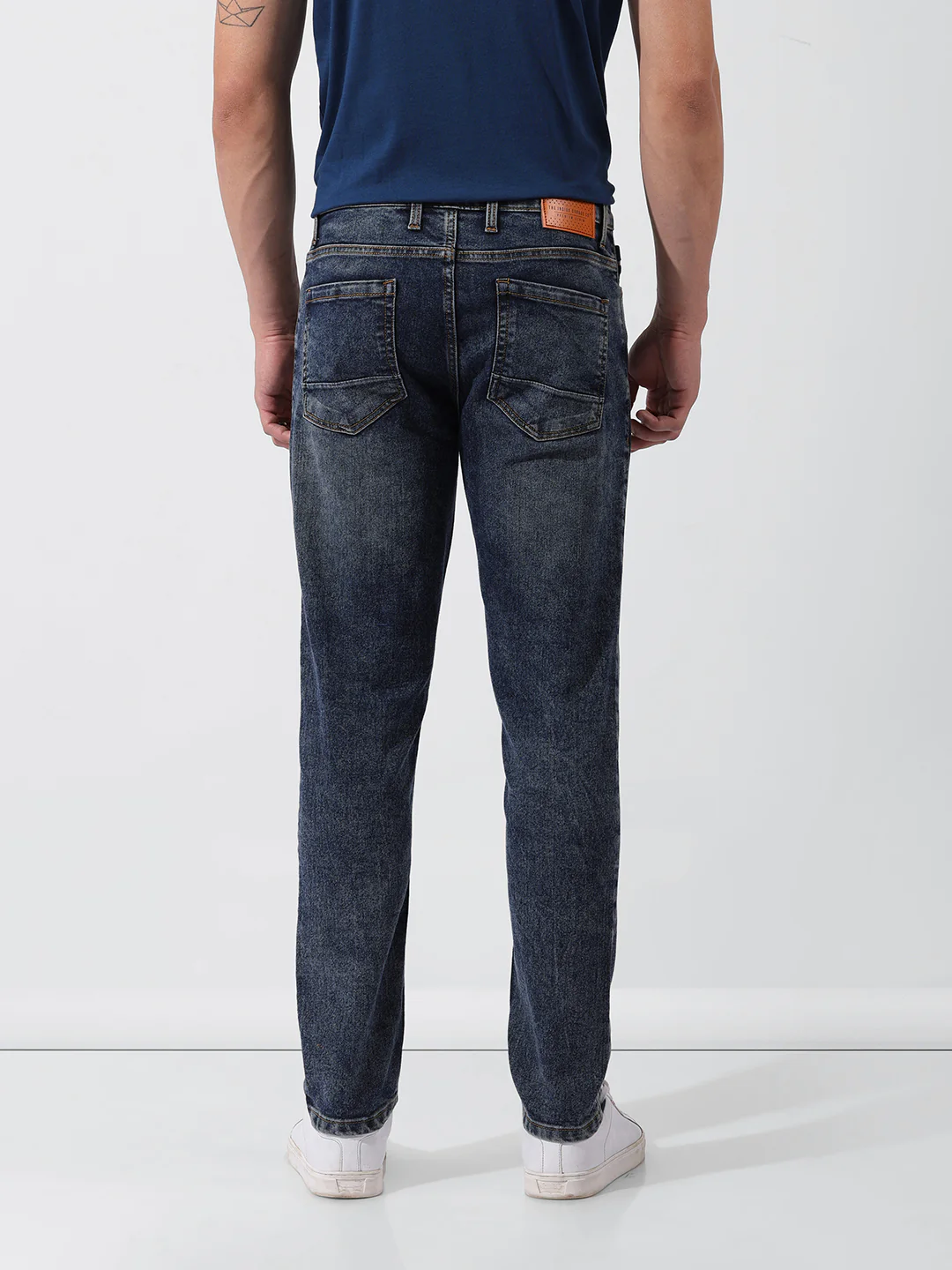 Men's Blue Slim Fit Solid Casual Jeans - Image 6