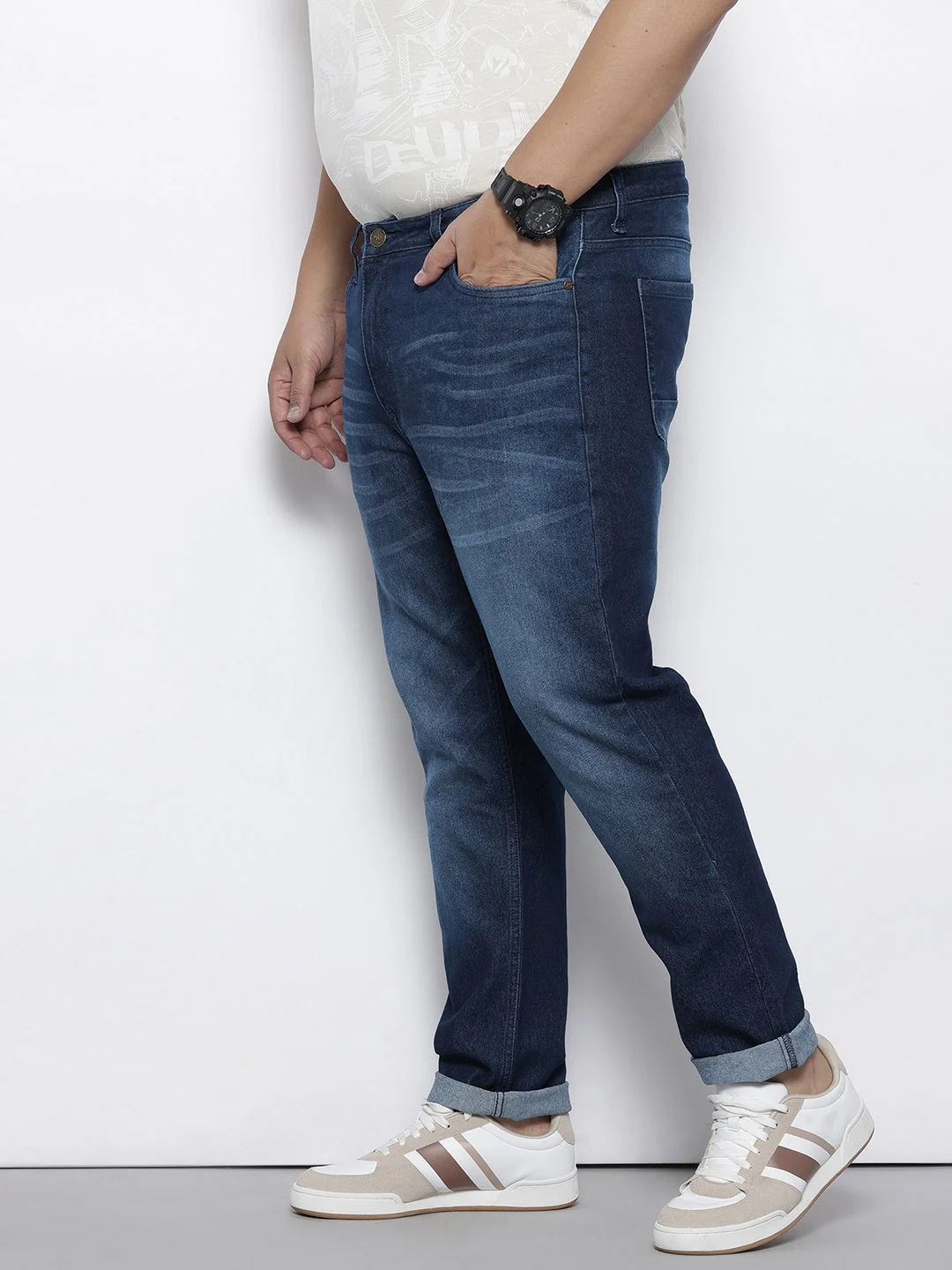 Men's Blue Slim Fit Casual Jeans - Image 2