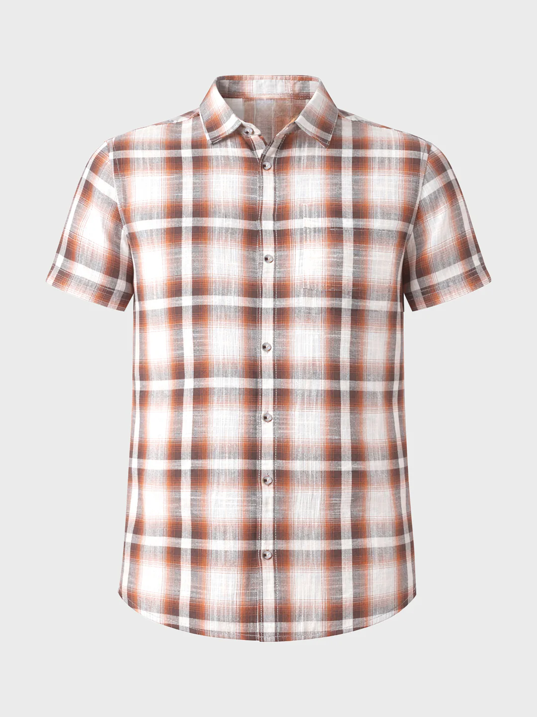 Men's Brown Slim Fit Checked Casual Shirt - Image 4