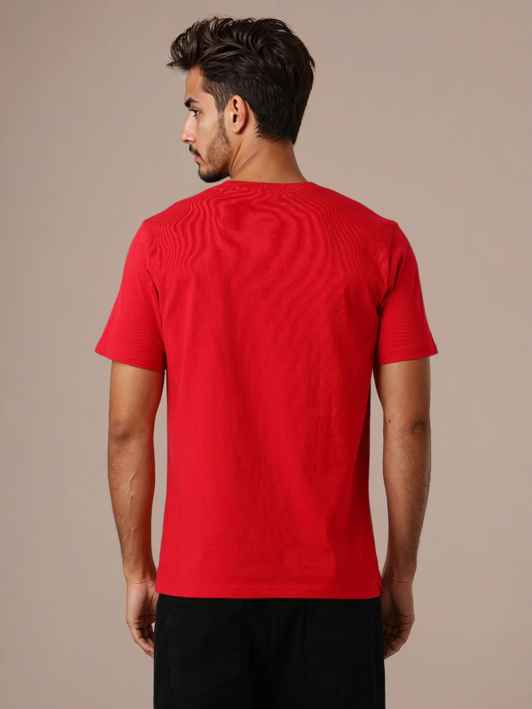 Men's Red Slim Fit Character Johnny Bravo Printed T-Shirt - Image 4