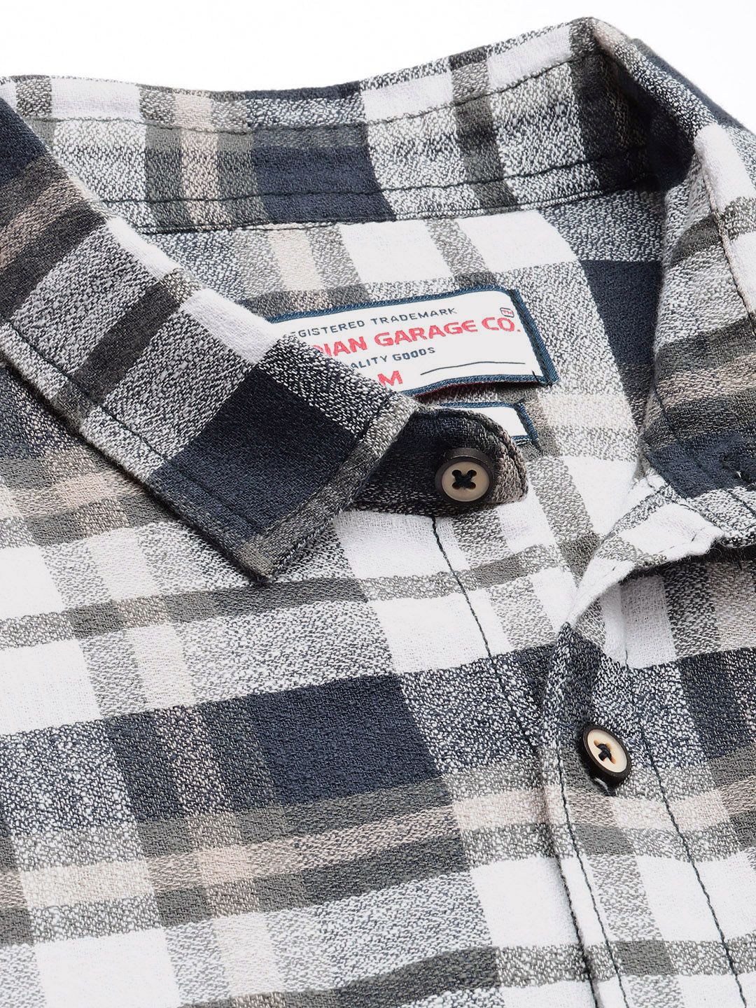 Men's Black Slim Fit Checked Casual Shirt - Image 3