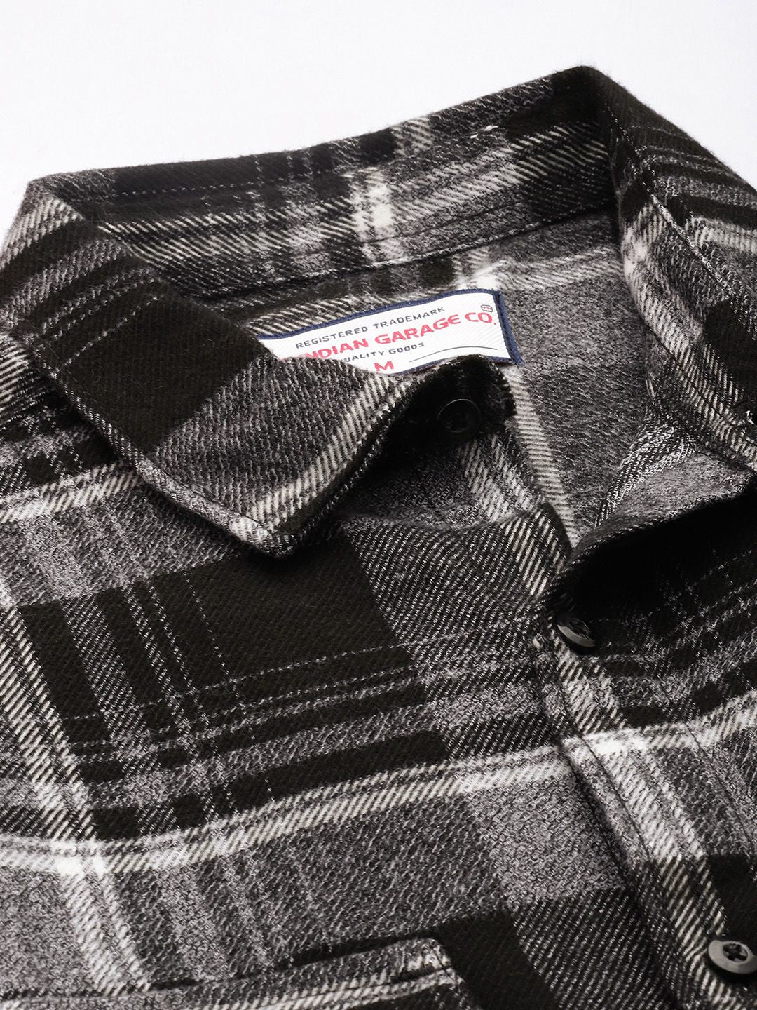 Men's Black Slim Fit Checked Casual Shirt - Image 5