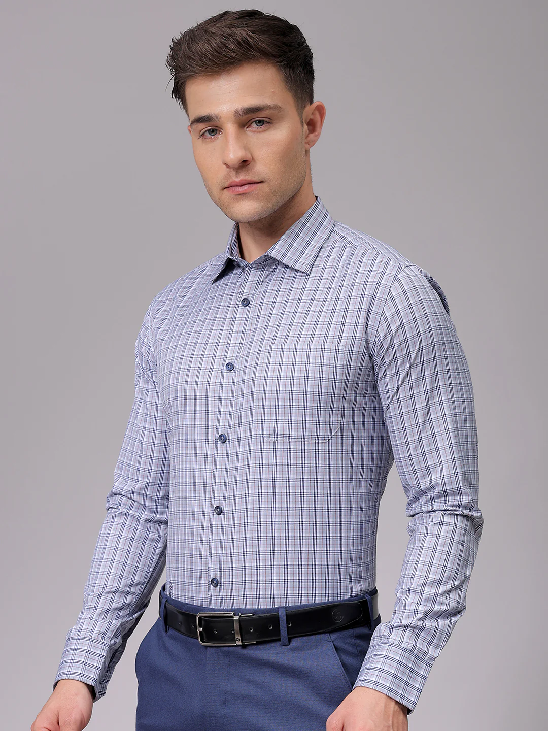 Men's Slim Fit Checked Formal Shirt - Image 2