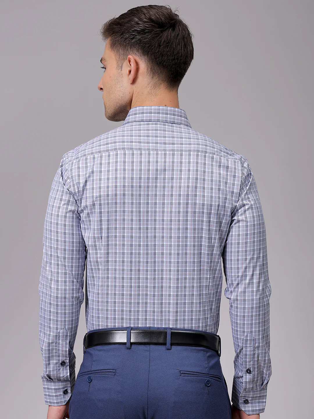 Men's Slim Fit Checked Formal Shirt - Image 5