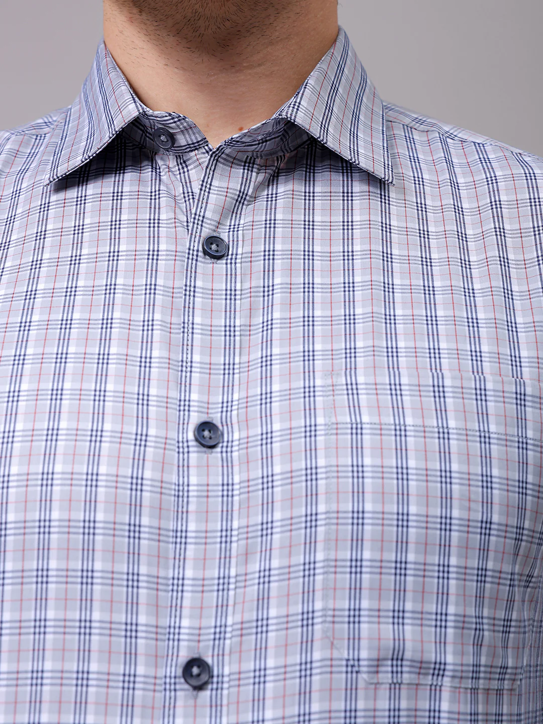 Men's Slim Fit Checked Formal Shirt - Image 6