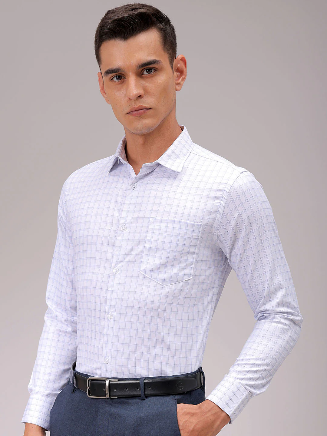 Men's Slim Fit Checked Formal Shirt - Image 3