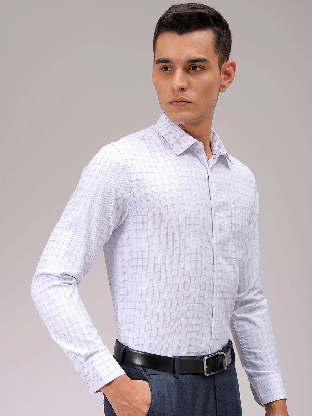 Men's Slim Fit Checked Formal Shirt - Image 4