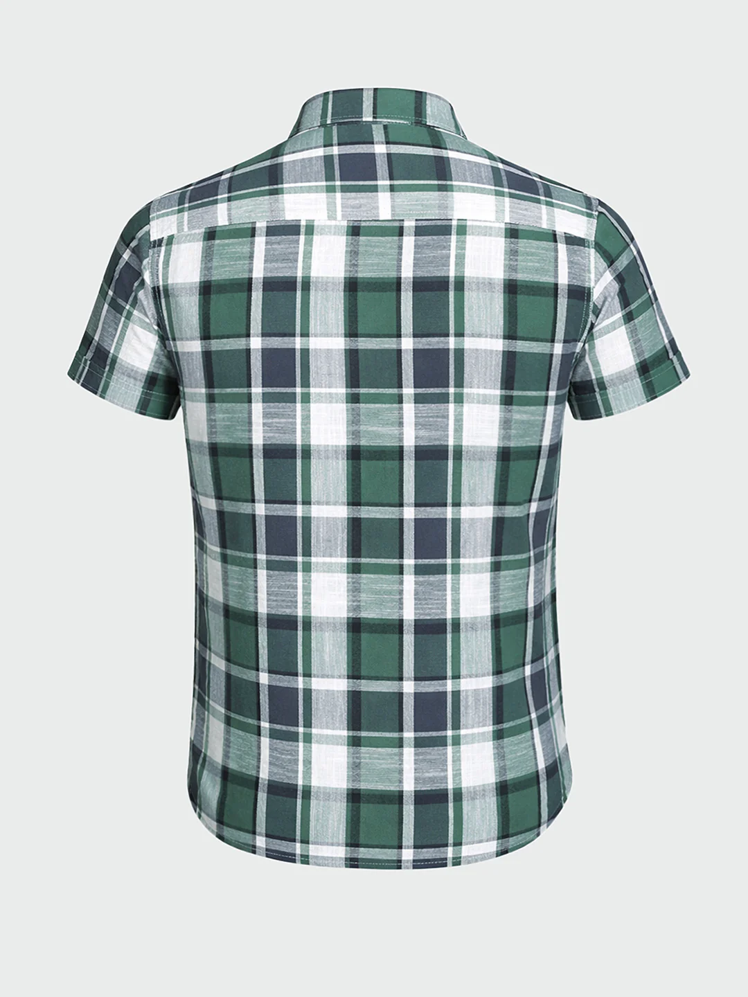 Men's Green Slim Fit Checked Casual Shirt - Image 5