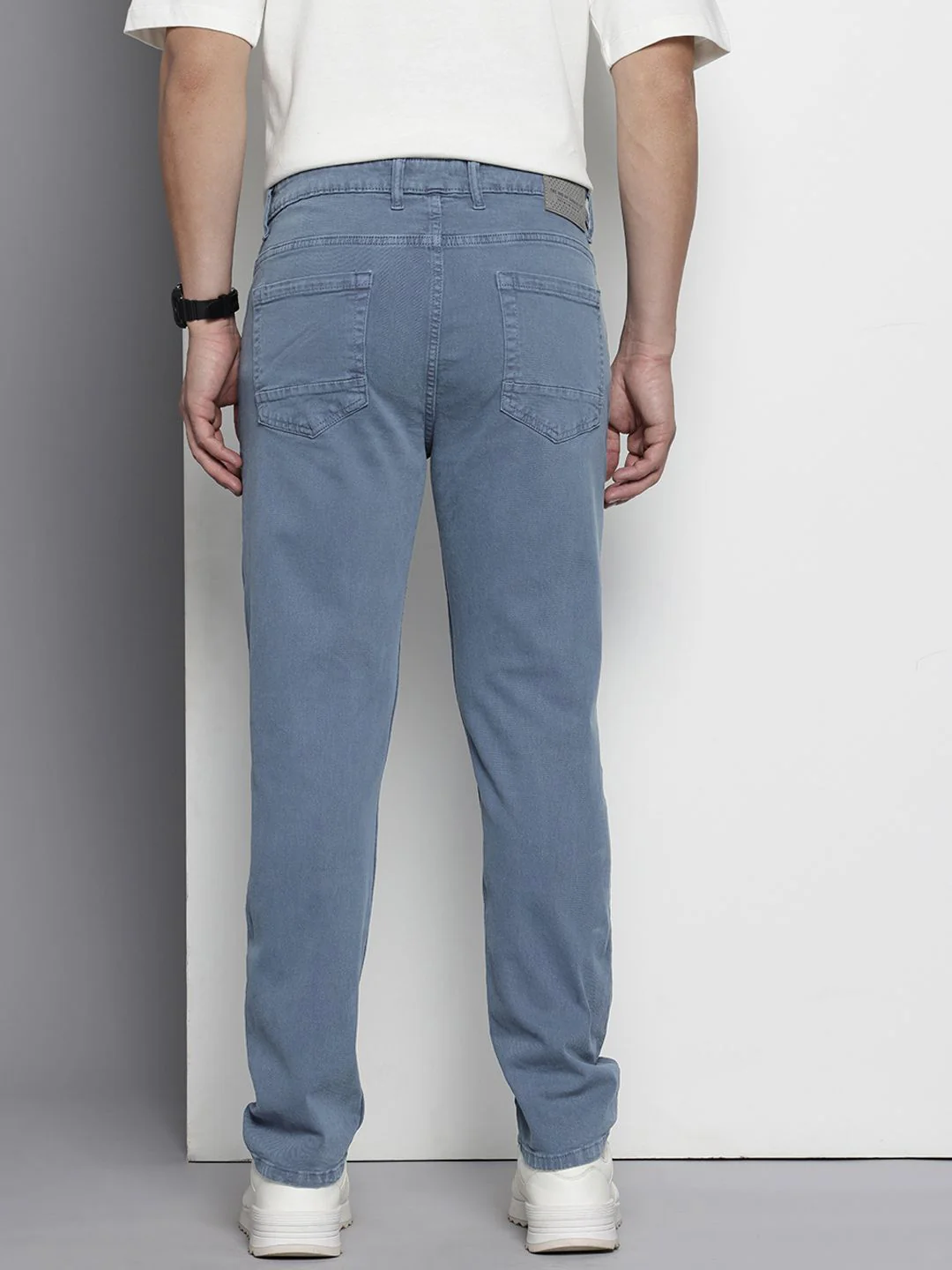 Men's Elemental Blue Slim Fit Solid Casual Jeans - Image 3