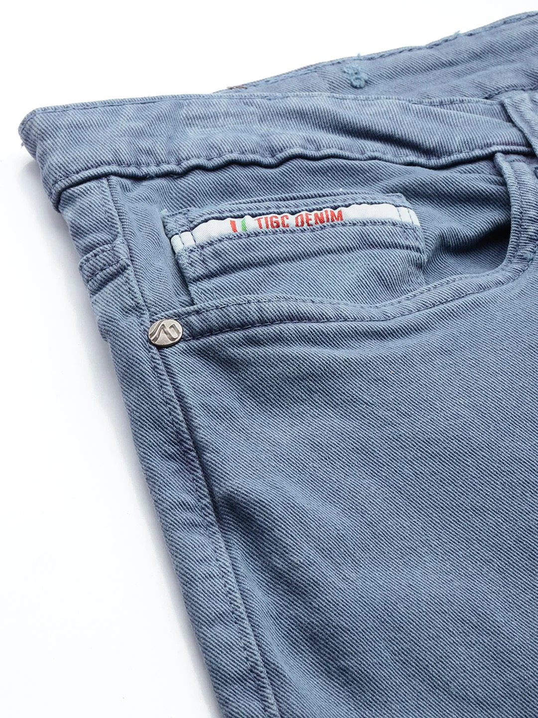 Men's Elemental Blue Slim Fit Solid Casual Jeans - Image 6