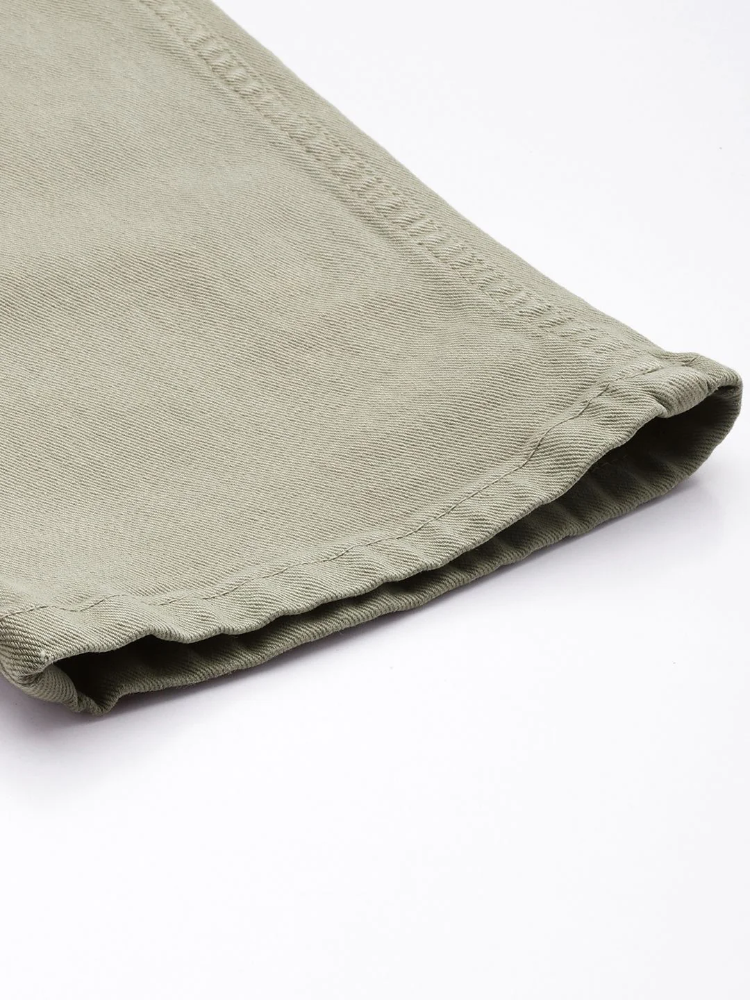 Men's Sage Green Slim Fit Solid Casual Jeans - Image 7