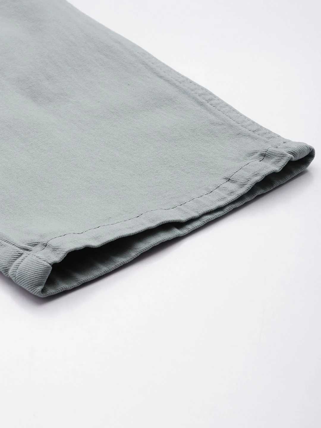 Men's Grey Slim Fit Solid Casual Jeans - Image 7