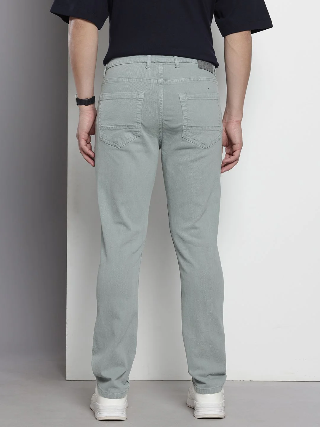 Men's Grey Slim Fit Casual Jeans - Image 3