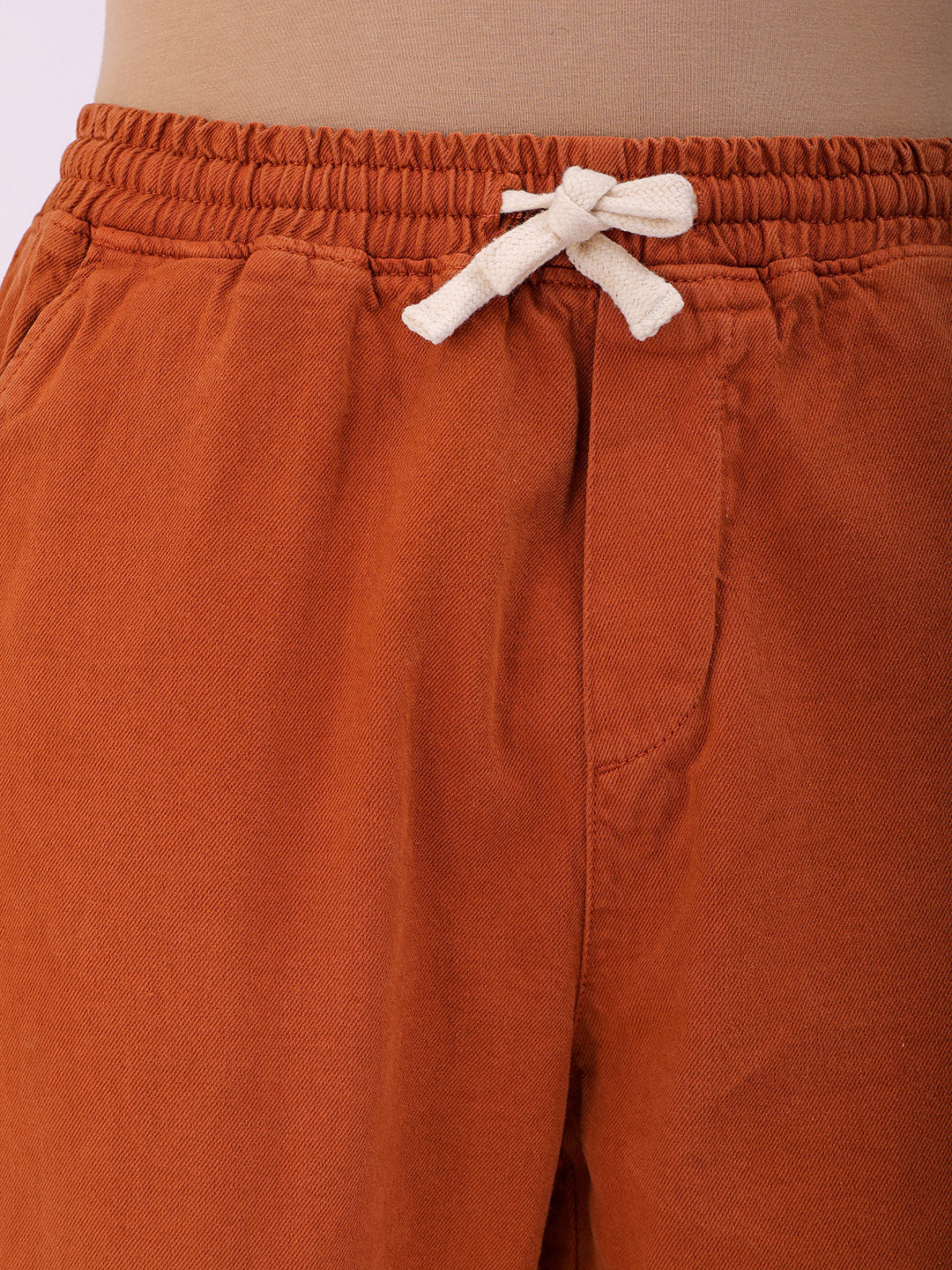 Men's Tan Loose Fit Solid Street Wear Jeans - Image 7
