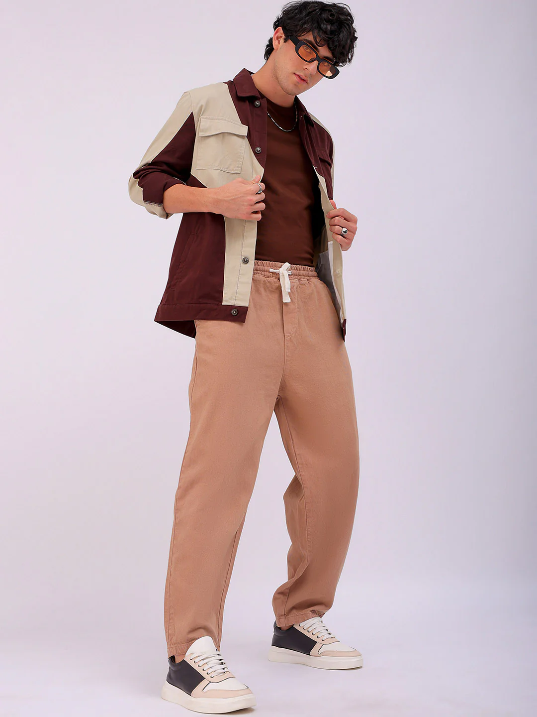 Men's Almondine Loose Fit Solid Street Wear Jeans - Image 2