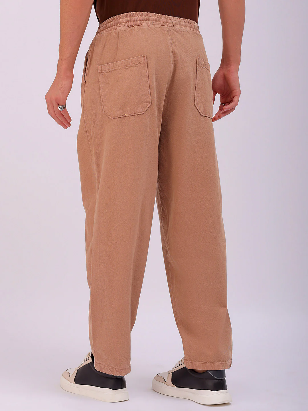 Men's Almondine Loose Fit Solid Street Wear Jeans - Image 4