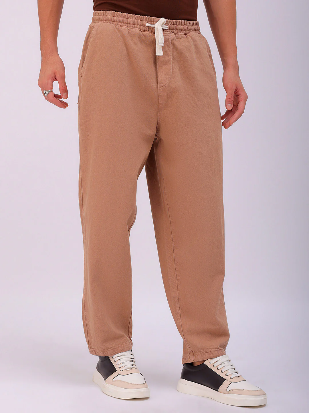 Men's Almondine Loose Fit Solid Street Wear Jeans - Image 5