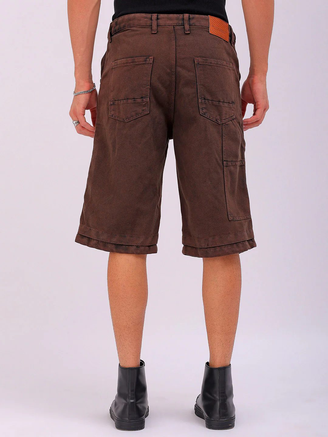 Men's Potting Soil Relaxed Fit Solid Utility Denim Shorts - Image 3