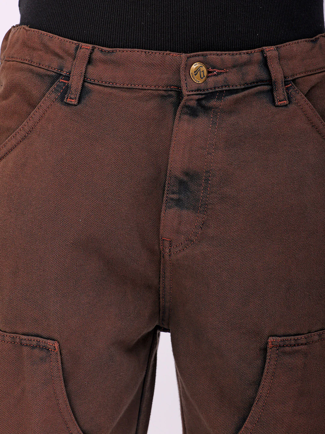 Men's Potting Soil Relaxed Fit Solid Utility Denim Shorts - Image 7