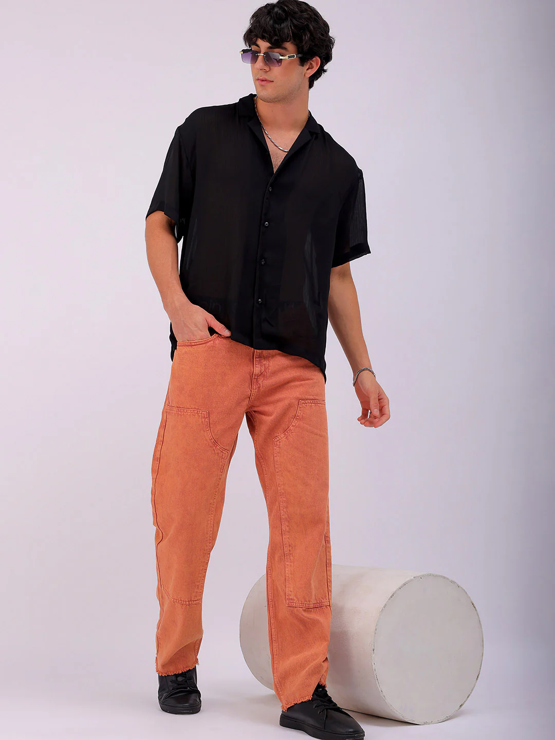Men's Baked Clay Relaxed Fit Solid Casual Jeans - Image 2