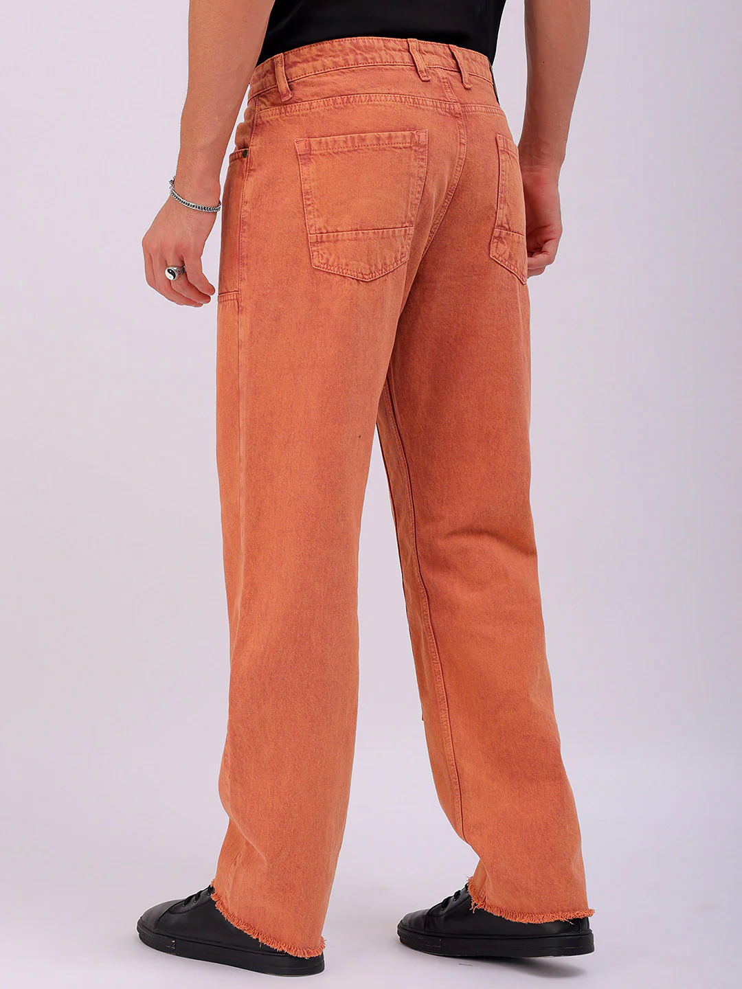 Men's Baked Clay Relaxed Fit Solid Casual Jeans - Image 3