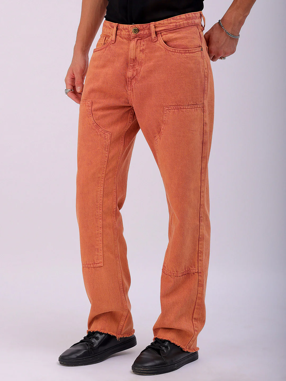 Men's Baked Clay Relaxed Fit Solid Casual Jeans - Image 4