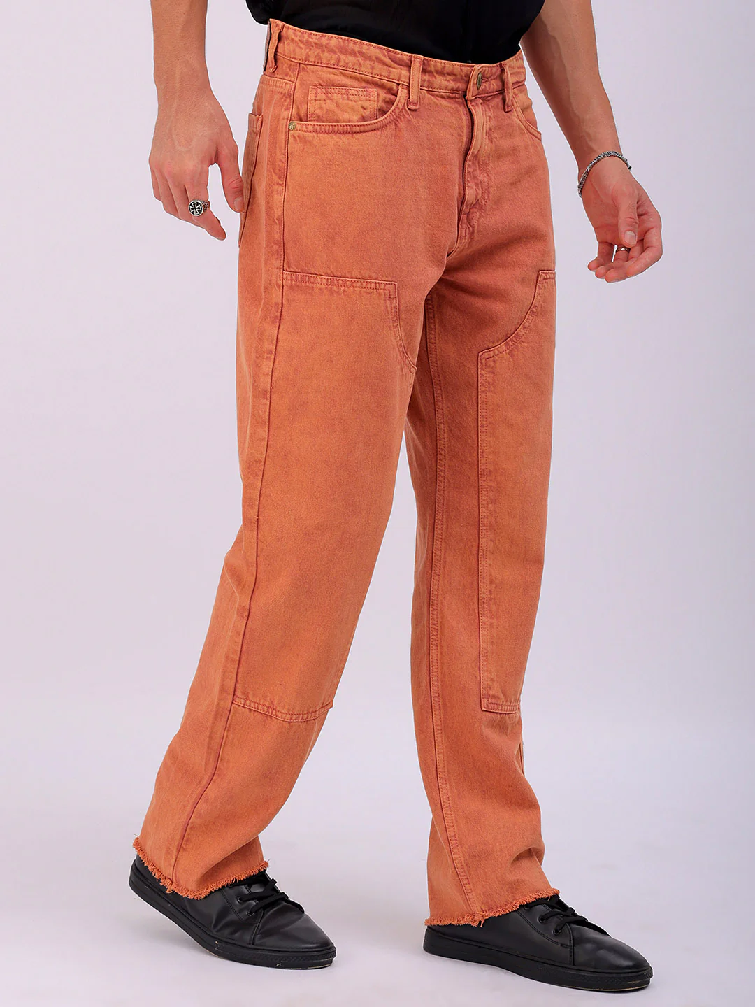 Men's Baked Clay Relaxed Fit Solid Casual Jeans - Image 5