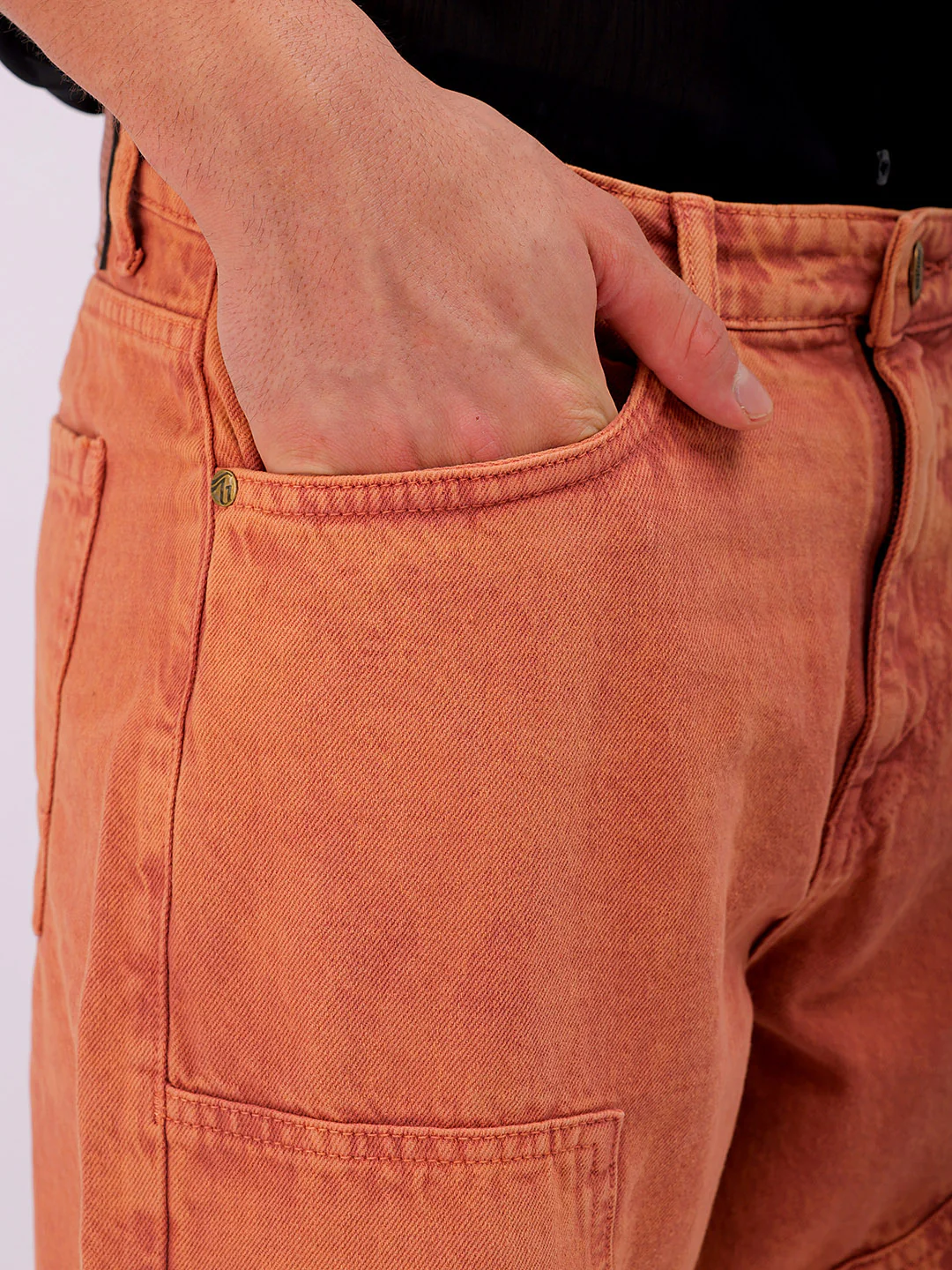 Men's Baked Clay Relaxed Fit Solid Casual Jeans - Image 6