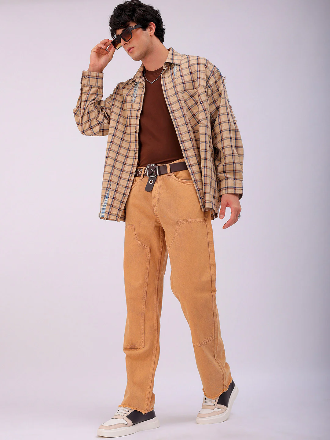 Men's Cinnamon Swirl Relaxed Fit Solid Casual Jeans - Image 2