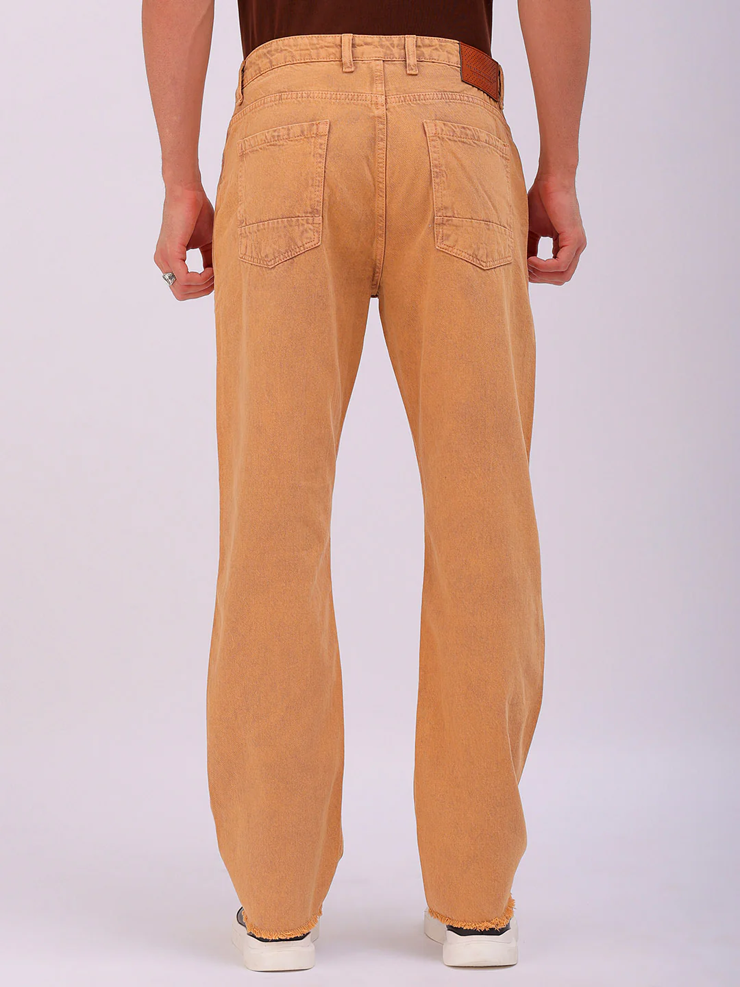 Men's Cinnamon Swirl Relaxed Fit Solid Casual Jeans - Image 3