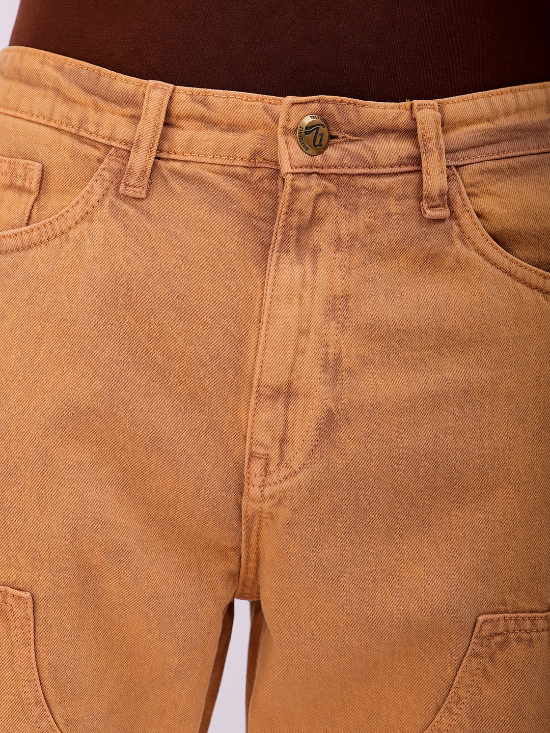 Men's Cinnamon Swirl Relaxed Fit Solid Casual Jeans - Image 7