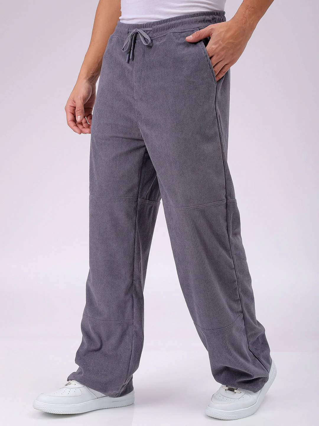 Men's Steel grey Relaxed Fit Solid Athletic  Jogger - Image 4