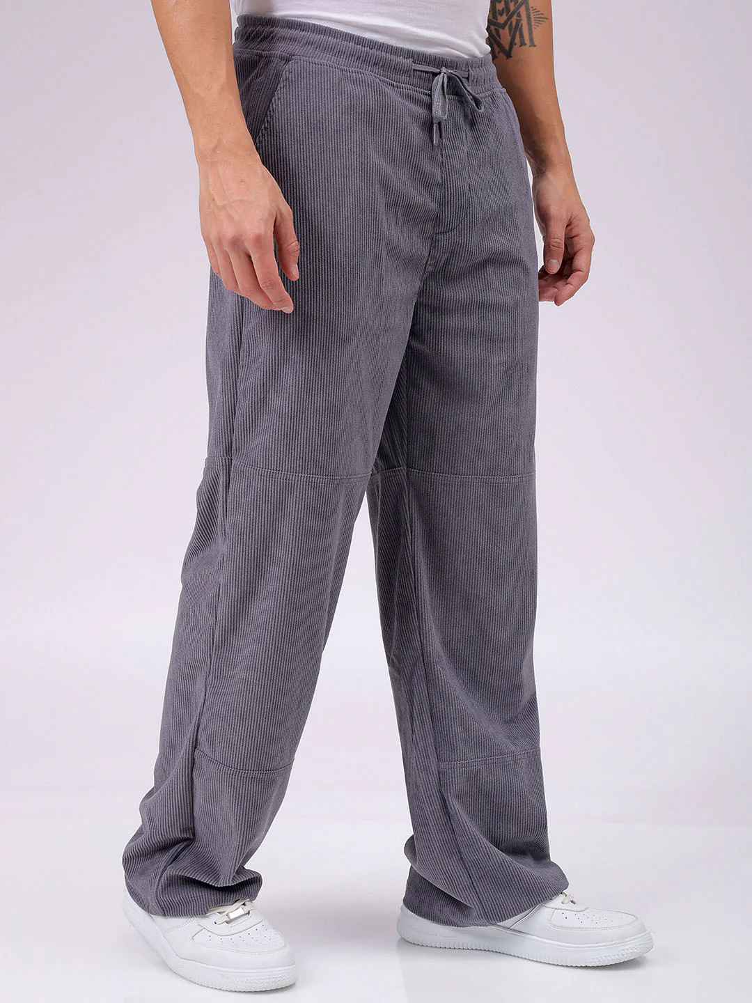 Men's Steel grey Relaxed Fit Solid Athletic  Jogger - Image 5