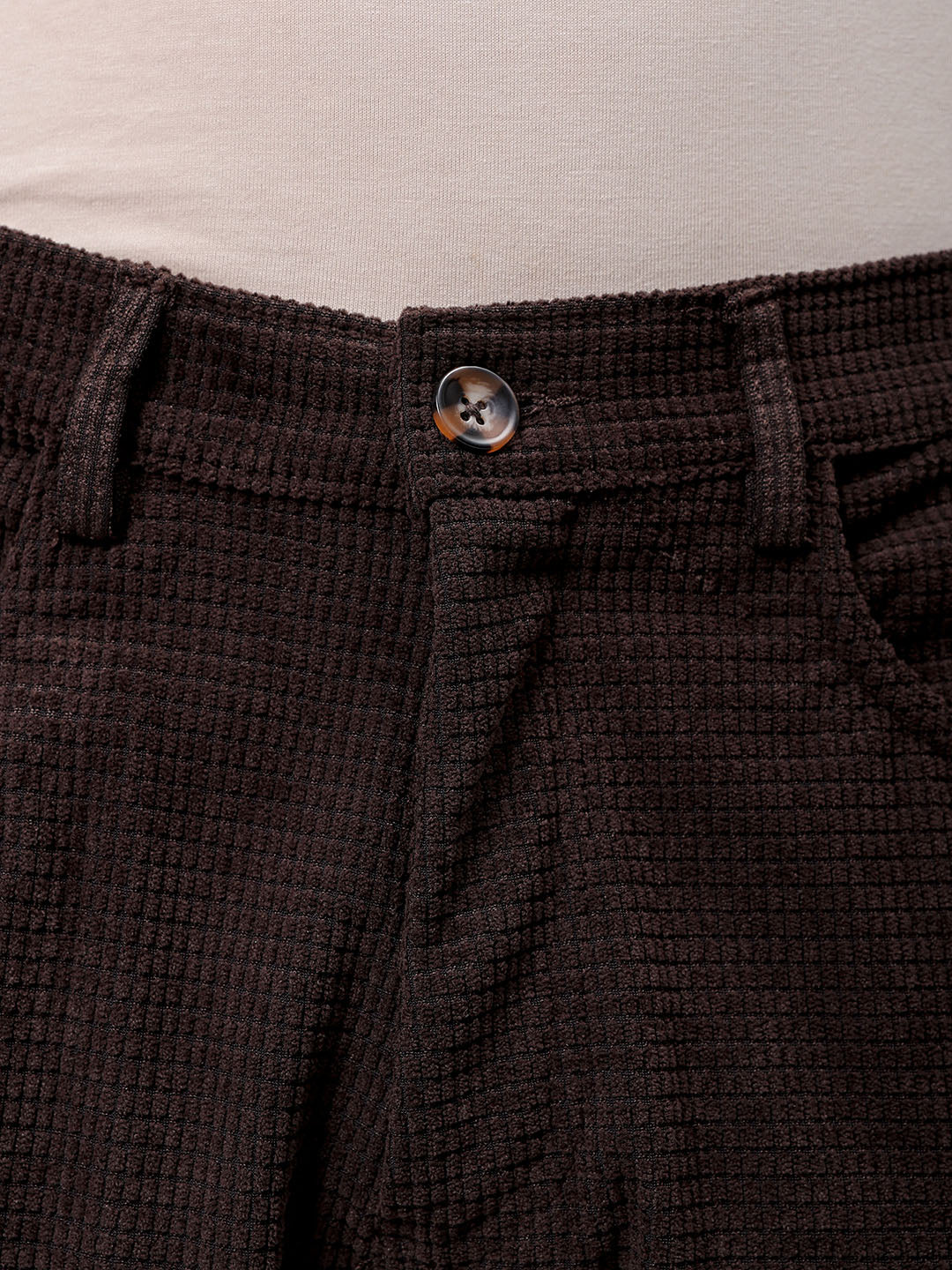 Men's Choco Straight Fit Textured Casual Trouser - Image 6