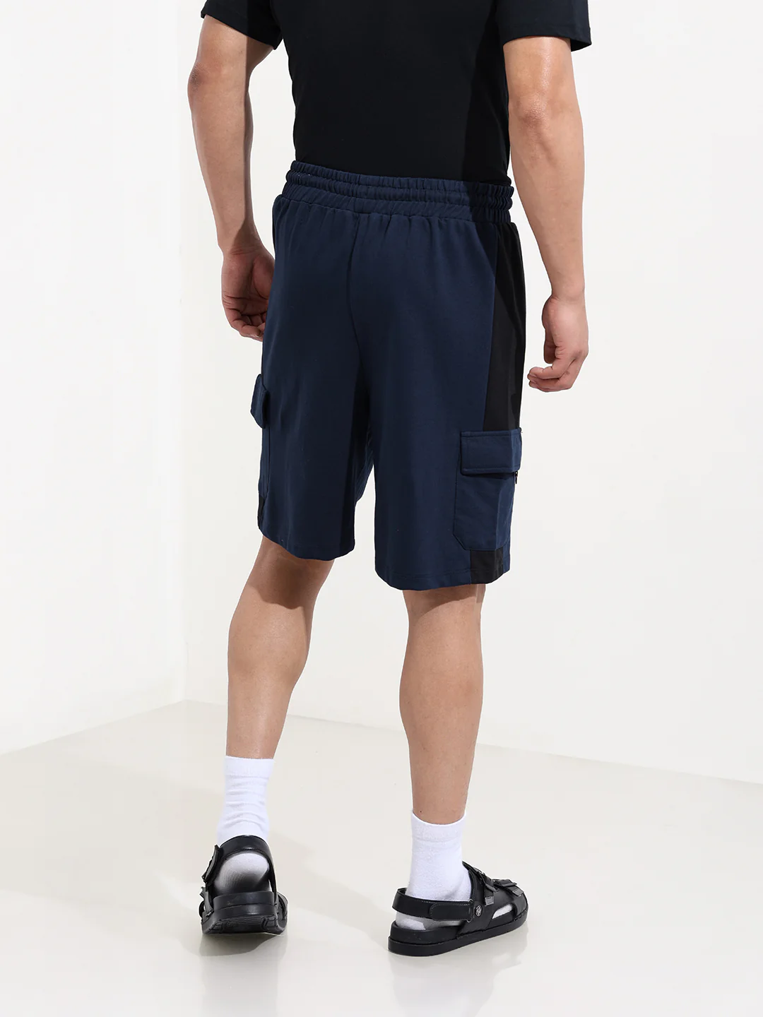 Men's Navy Blue Relaxed Fit Character Printed Shorts - Image 6