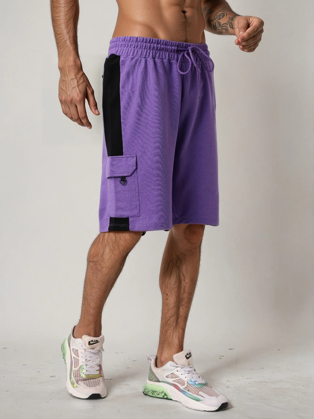Men's Purple Relaxed Fit Character Superman Printed Shorts - Image 3