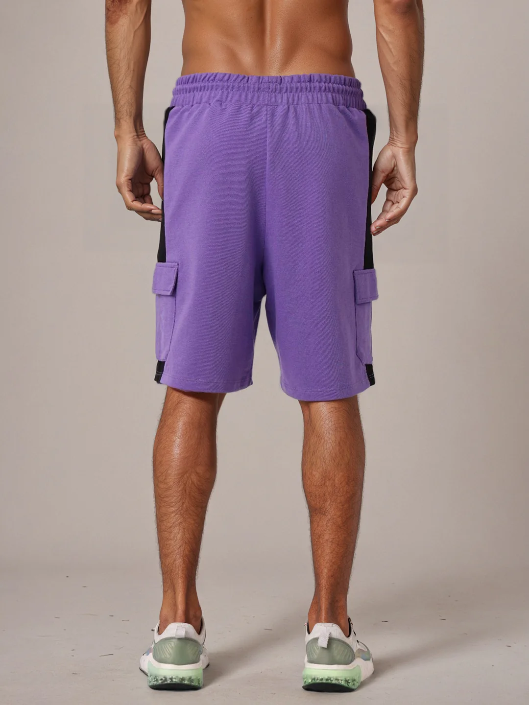 Men's Purple Relaxed Fit Character Superman Printed Shorts - Image 4