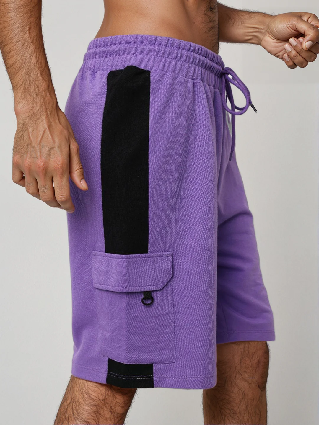 Men's Purple Relaxed Fit Character Superman Printed Shorts - Image 7