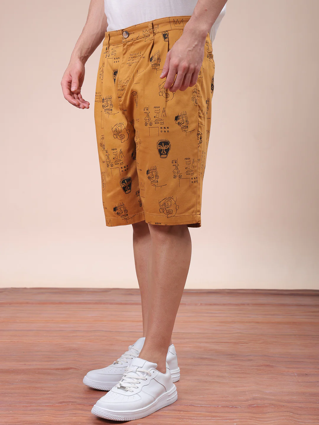 Men's Cashew Relaxed Fit Printed Casual Shorts - Image 3